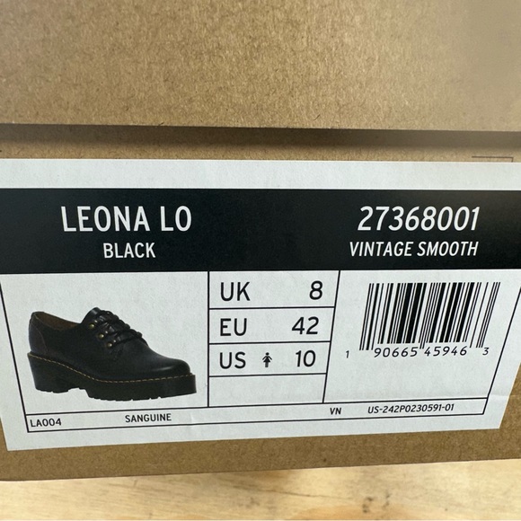 New Dr Martens Leona Lo Black Platform Lace-Up Shoes Women’s Size 10 - Picture 6 of 6